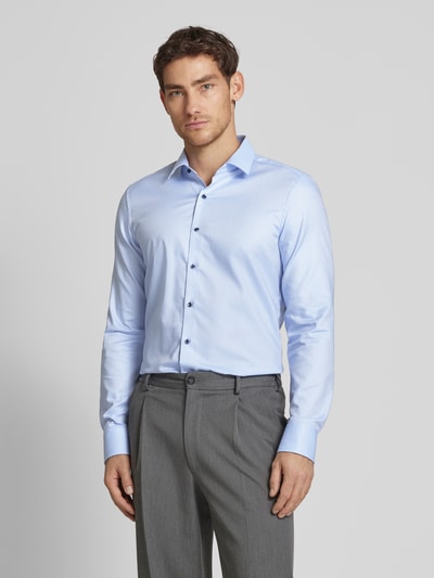 Eterna Slim fit zakelijk overhemd met kentkraag Marineblauw - 4