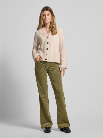 Gardeur Flared cut corduroy broek, model 'Zuri126' Rietgroen - 1