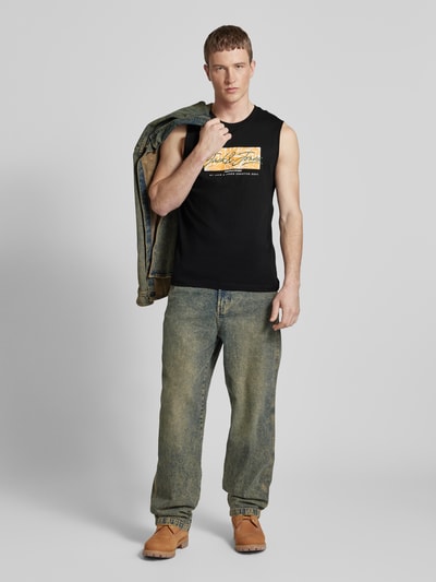 Jack & Jones Top z nadrukiem z logo model ‘SPLIT’ Czarny 1