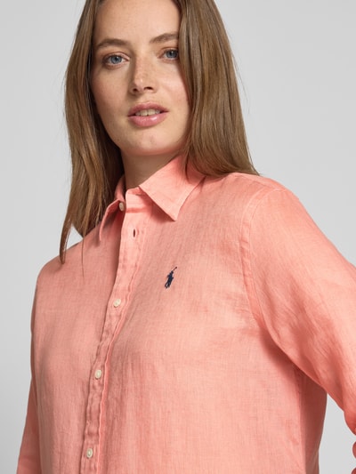 Polo Ralph Lauren Linnen blouse met labelstitching Zalm - 3