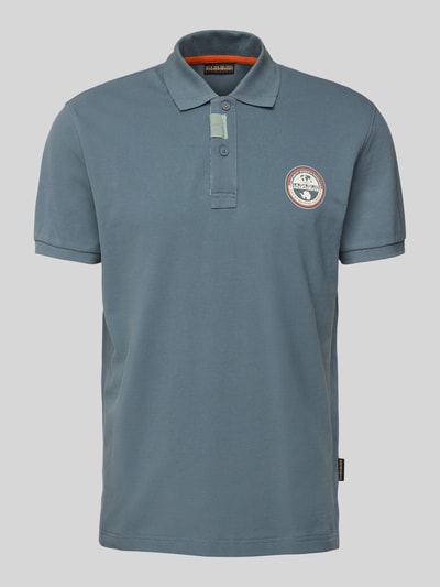 Napapijri Regular Fit Poloshirt mit Label-Stitching Modell 'CLANIS' Eisblau 2