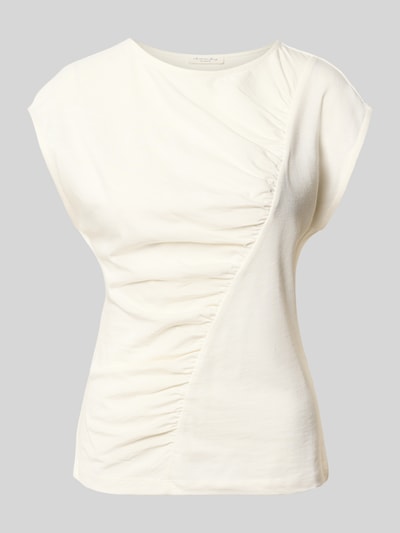 Christian Berg Woman T-shirt met ronde hals en draperieën Offwhite - 2