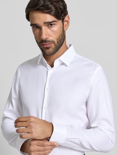 Jake*s Koszula biznesowa o kroju super slim fit z kołnierzykiem typu kent Biały 3