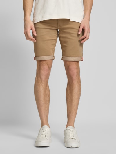 Petrol Slim Fit Jeansshorts im 5-Pocket-Design Modell 'JACKSON' Beige 4