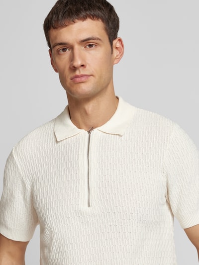 Casual Friday Poloshirt mit kurzem Reißverschluss Modell 'JOE' Sand 3