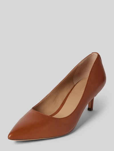 Lauren Ralph Lauren Lederpumps mit Pfennigabsatz Modell 'ADRIENNE' Cognac 1