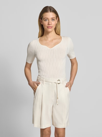 Marc Cain Strickshirt aus Viskose-Mix mit Strukturmuster Sand 4