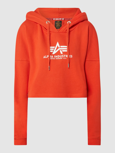 Alpha Industries Bluza krótka o kroju oversized z kapturem z logo Pomarańczowy 2