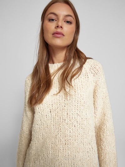 ZABAIONE Strickpullover mit gerippten Abschlüssen Beige 3