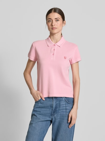 Jake*s Casual Poloshirt mit Motiv-Stitching Fuchsia 4