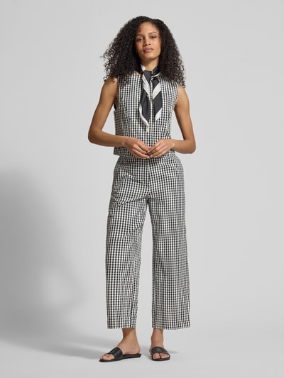 Jake*s Casual Weste im Allover-Look mit Rundhalsausschnitt Black 1