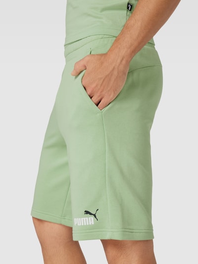 PUMA PERFORMANCE Sweatshorts met labelprint Lindegroen - 3