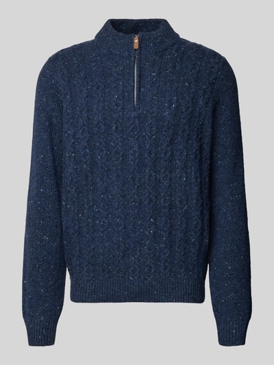 Fynch-Hatton Gebreide pullover met ribboorden Marineblauw - 2