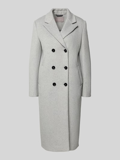 Christian Berg Woman Selection Regular fit lange jas met wol Lichtgrijs gemêleerd - 2