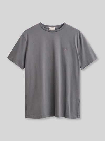 Produktfoto, Regular Fit T-Shirt aus reiner Baumwolle von GANT in Grau, glatte Struktur, klassischer Schnitt, schlichtes Herren T-Shirt