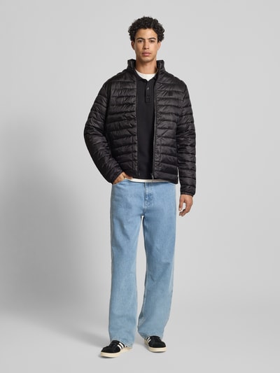 Jack & Jones Steppjacke mit Stehkragen und Reißverschlusstaschen Black 1