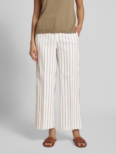 Cambio Verkürzte Stoffhose aus Leinen-Mix mit Baumwoll-Anteil Modell 'CALIFORNIA' Offwhite 4