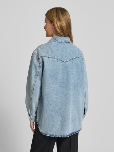 Marc O'Polo Denim Relaxed fit jeansblouse van een mix van katoen en brandnetelvezels Jeansblauw - 5