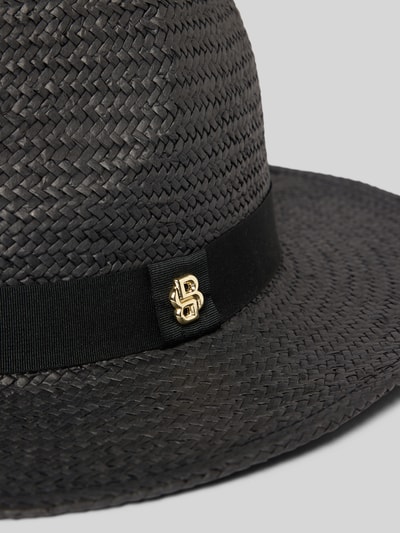 BOSS Strohhut mit Label-Applikation Modell 'Ysabel' Black 2