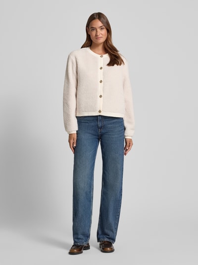 Neo Noir Strickjacke mit Knopfleiste Offwhite 1