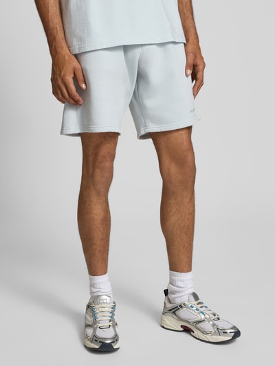Pegador Relaxed Fit Sweatshorts mit Label-Stitching Hellblau 4