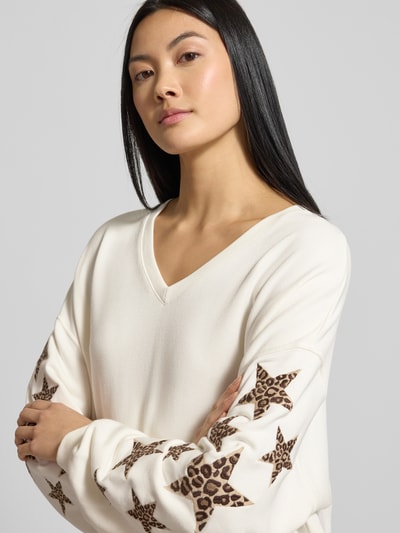 Smith and Soul Bluza o kroju oversized z dekoltem w serek Biały 3