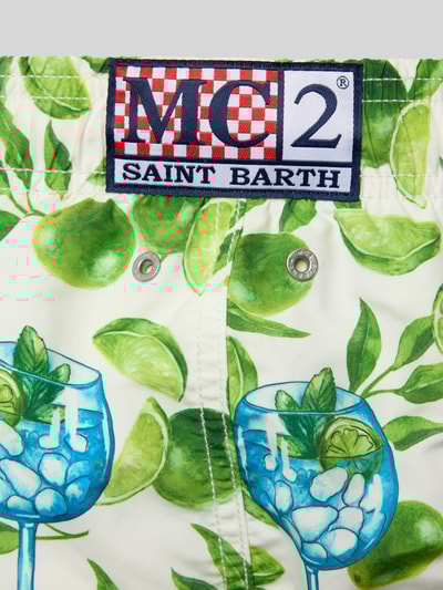 MC2 Saint Barth Relaxed Fit Badeshorts mit Eingrifftaschen Modell 'GUSTAVIA' Weiss 3