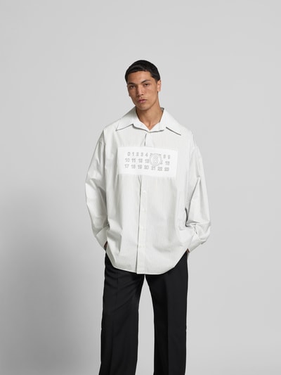 MM6 Maison Margiela Relaxed Fit Freizeithemd mit Logo-Detail Weiss 4