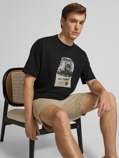 BOSS Orange Regular fit T-shirt van puur katoen, model 'WAGON' Zwart - 3