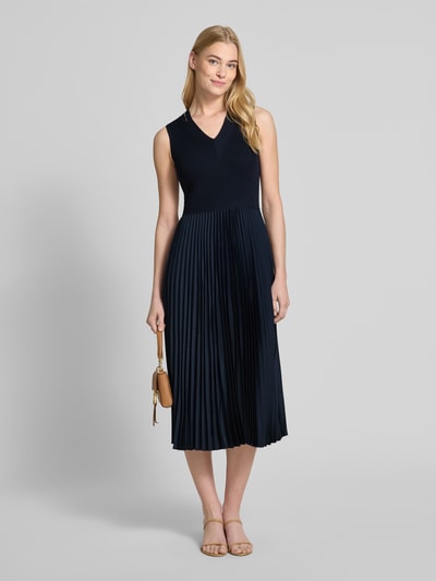 BOSS Midikleid mit Plisseefalten Modell 'Farara' Marine 1