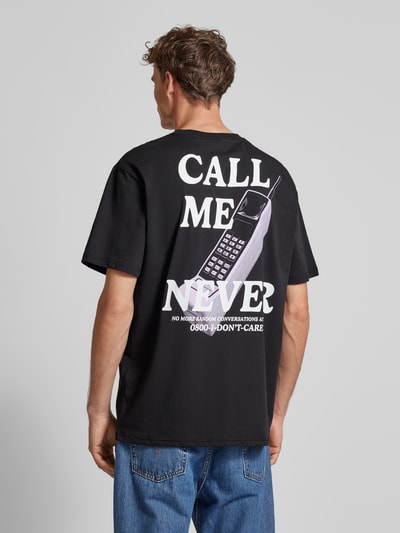 Only & Sons T-shirt met ronde hals, model 'CALLME' Zwart - 5