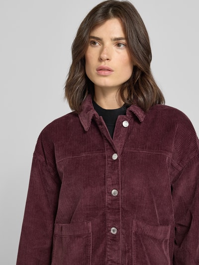 Vero Moda Loose fit overhemdjack van puur katoen, model 'JAMIE' Bordeaux - 3