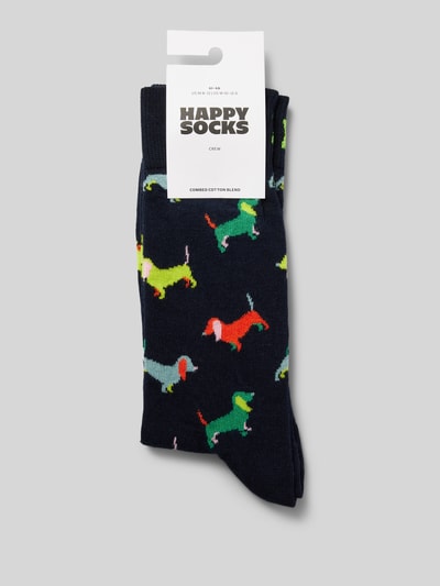 Happy Socks Socken mit Label-Print Dunkelblau 3