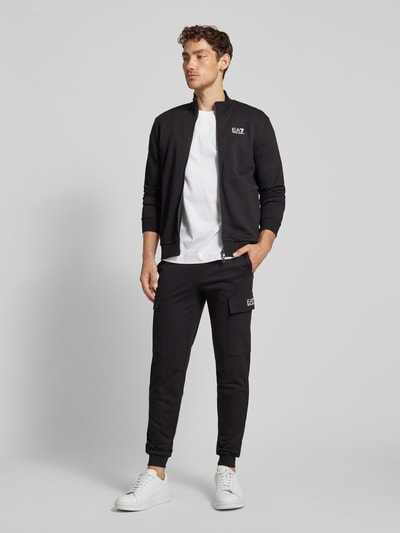 EA7 Emporio Armani Sweatjack met labelprint Zwart - 1