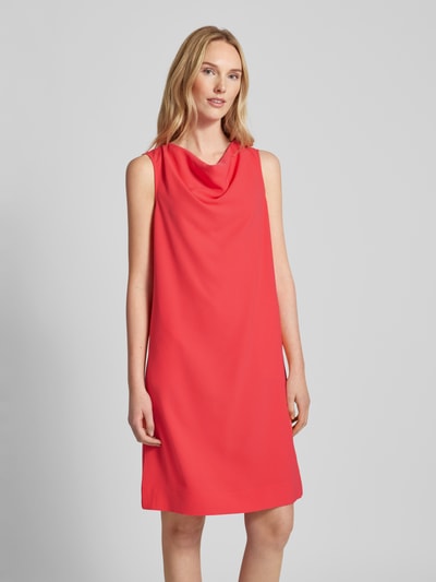 comma Knielanges Kleid mit Wasserfall-Ausschnitt Rot 4