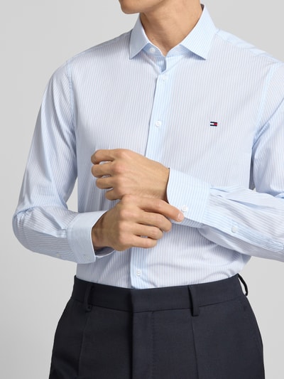 Tommy Hilfiger Tailored Slim fit zakelijk overhemd van puur katoen Bleu - 3