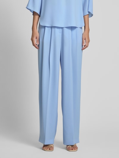 Windsor Spodnie do garnituru o kroju straight fit w kant Jasnoniebieski 4