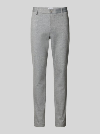 Only & Sons Slim fit broek met streepmotief, model 'MARK' Lichtgrijs - 2