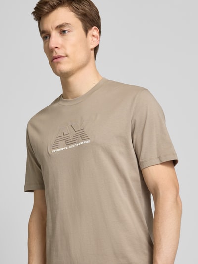 ARMANI EXCHANGE T-shirt met labelprint Beige - 3