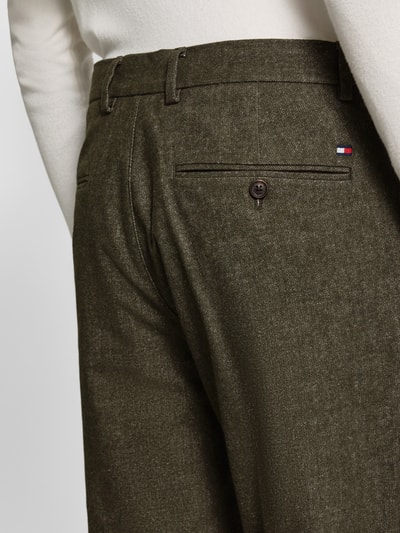 Tommy Hilfiger Slim Fit Gerade Hose aus Baumwoll-Mix mit Viskose-Anteil Modell 'DENTON' Oliv 3