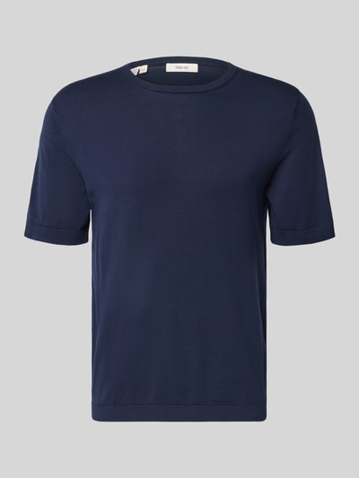 Selected Homme t-shirt o kroju regular fit z czystej bawełny model 'TORINO' Ciemnoniebieski 2
