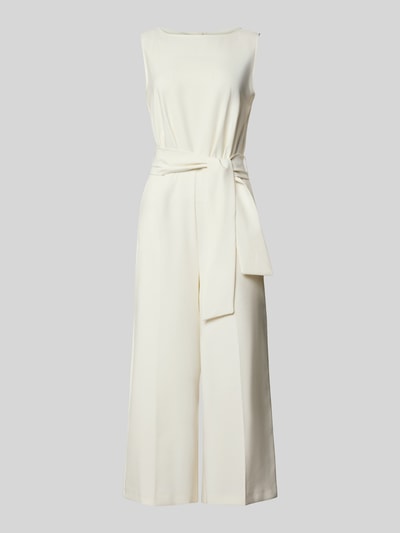 Produktfoto, Jumpsuit mit Bindegürtel von Betty Barclay in Weiß, Material-Mix mit Stretch-Anteil, weites Bein, Rundhalsausschnitt, klar strukturierte, glatte Textur