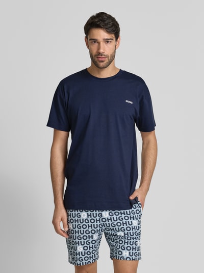 HUGO T-Shirt mit Label-Print Modell 'TORTUGA' Marine 4