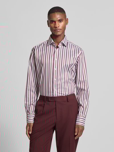 ETERNA Regular fit zakelijk overhemd met knoopsluiting Bordeaux - 4