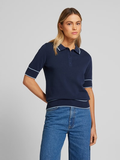 INFLUENCER'S CHOICE BY P&C* Koszulka polo z prążkowanymi wykończeniami Ciemnoniebieski 4