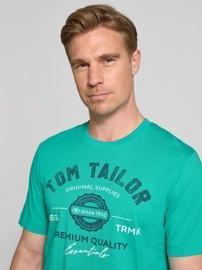 Tom Tailor Regular Fit T-Shirt aus reiner Baumwolle Grass 3
