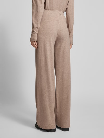 Guess Wide leg stoffen broek met labelapplicatie, model 'ELSA' Beige gemêleerd - 5