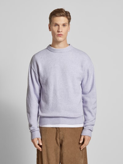 Jack & Jones Strickpullover mit gerippten Abschlüssen Modell 'OLLIE' Hellgrau 4