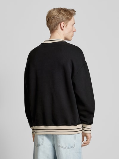 BLKVIS Strickpullover mit Motiv-Stitching Modell 'VASO' Black 5