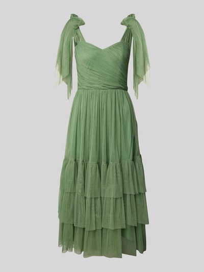 LACE & BEADS Cocktailkleid im Stufen-Look mit Raffungen Gruen 2